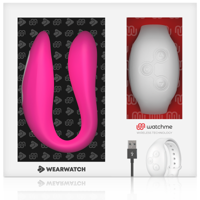 WEARWATCH&trade; - VIBRADOR WATCHME DUAL TECHNOLOGY FÚCSIA / NEVE - D-227593 - Dona Pimenta