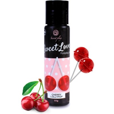 GEL SECRETPLAY CHERRY LOLLIPOP DOCE AMOR 60 ML - D-222238 - Dona Pimenta