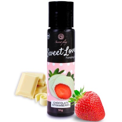 GEL SECRETPLAY DOCE AMOR MORANGO E CHOCOLATE BRANCO 60 ML - D-222239 - Dona Pimenta