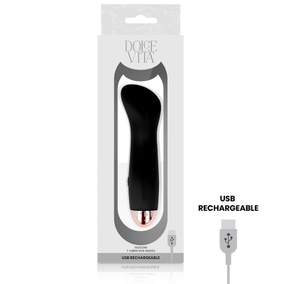 DOLCE VITA - VIBRADOR RECARREGÁVEL ONE BLACK 10 SPEED - D-228450 - Dona Pimenta