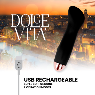 DOLCE VITA - VIBRADOR RECARREGÁVEL ONE BLACK 10 SPEED - D-228450 - Dona Pimenta