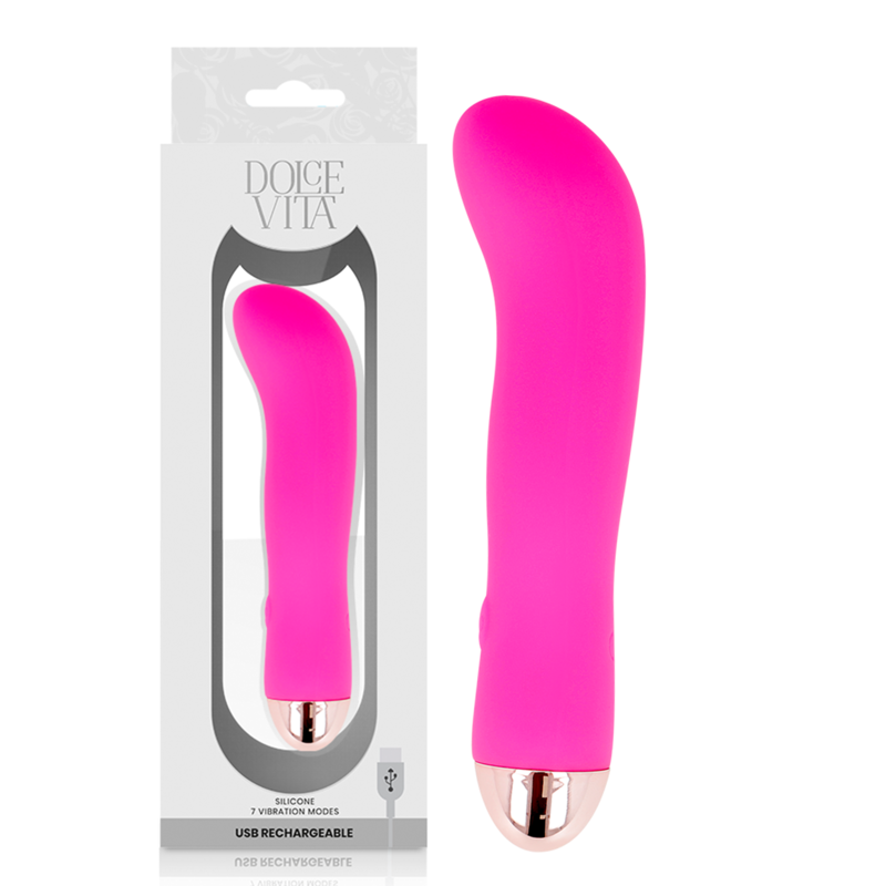 DOLCE VITA - VIBRADOR RECARREGÁVEL DUAS VELOCIDADES PINK 7 - D-228453 - Dona Pimenta