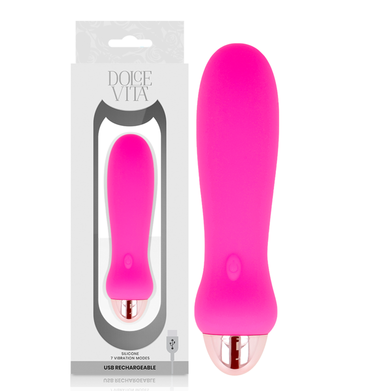 DOLCE VITA - VIBRADOR RECARREGÁVEL CINCO PINK 7 VELOCIDADES - D-228459 - Dona Pimenta