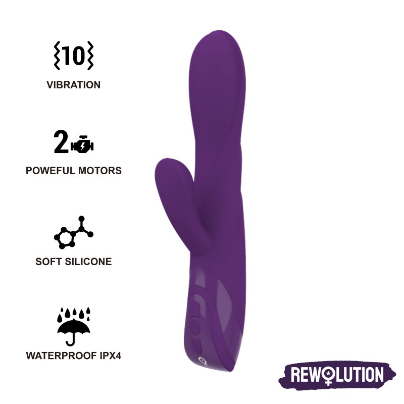 REWOLUTION REWORABBIT VIBRADOR FLEXÍVEL COM COELHO - D-228565 - Dona Pimenta