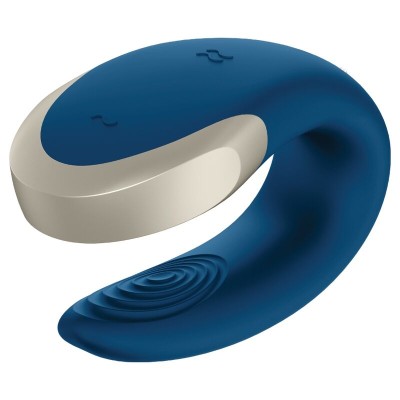 SATISFYER DOUBLE LOVE LUXURY PARTNER VIBRATOR - AZUL - D-228835