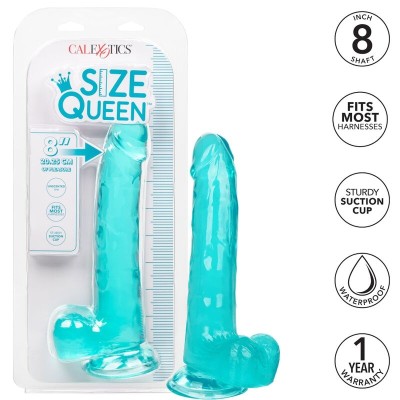 DILDO QUEEN TAMANHO CALEX - AZUL 20,3 CM - D-229173 - Dona Pimenta