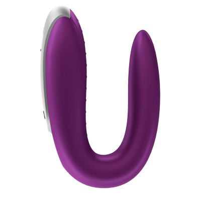 SATISFYER DOUBLE FUN PARTNER VIBRATOR - ROXO - D-229245 - Dona Pimenta