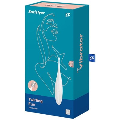 SATISFYER TWIRLING FUN TIP VIBRATOR - BRANCO - D-229552 - Dona Pimenta