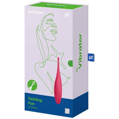 SATISFYER TWIRLING FUN TIP VIBRATOR - VERMELHO - D-229553 - Dona Pimenta