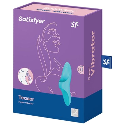 VIBRADOR DE DEDO SATISFYER TEASER - LUZ AZUL - D-229593 - Dona Pimenta