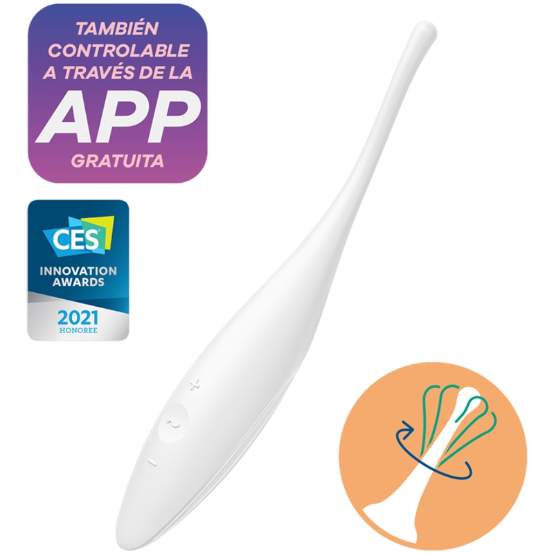 PONTA CLIT SATISFYER TWIRLING ALEGRIA ESTIMULADA - BRANCO - D-229929 - Dona Pimenta