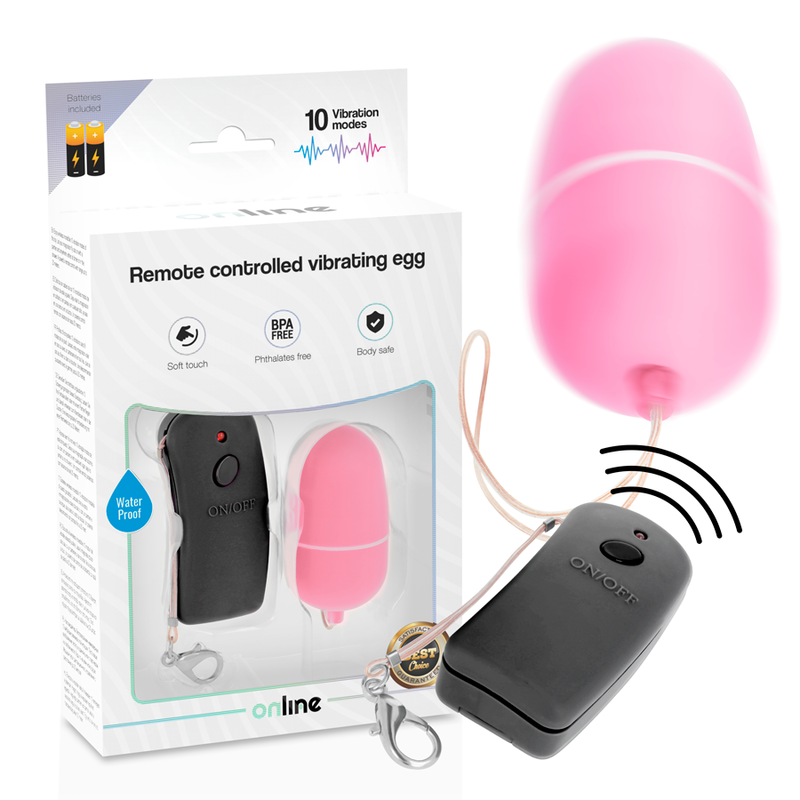 ONLINE&trade;- OVO VIBRANTE COM CONTROLE REMOTO ROSA - D-230517 - Dona Pimenta