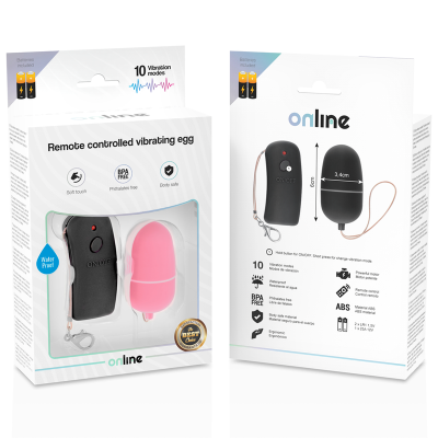 ONLINE&trade;- OVO VIBRANTE COM CONTROLE REMOTO ROSA - D-230517 - Dona Pimenta