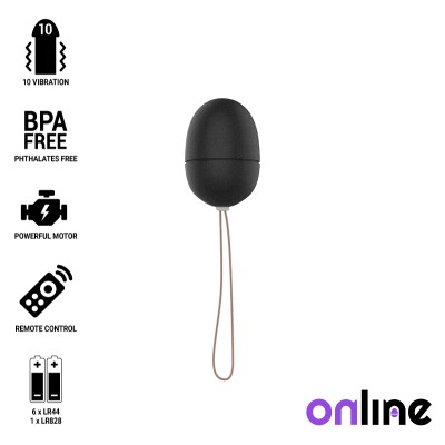 ONLINE&trade;- OVO VIBRANTE COM CONTROLE REMOTO S PRETO - D-230524 - Dona Pimenta