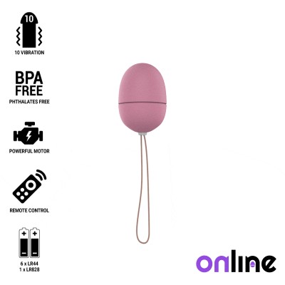 ONLINE&trade;- OVO VIBRANTE COM CONTROLE REMOTO S ROSA - D-230525 - Dona Pimenta