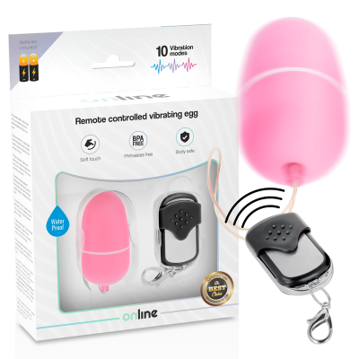 ONLINE&trade;- OVO VIBRANTE COM CONTROLE REMOTO M ROSA - D-230528 - Dona Pimenta