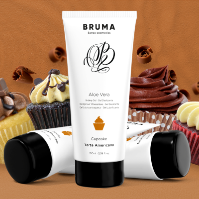 BRUMA - GEL DESLIZANTE DE ALOE VERA SABOR CUPCAKE 100 ML - D-236040 - Dona Pimenta