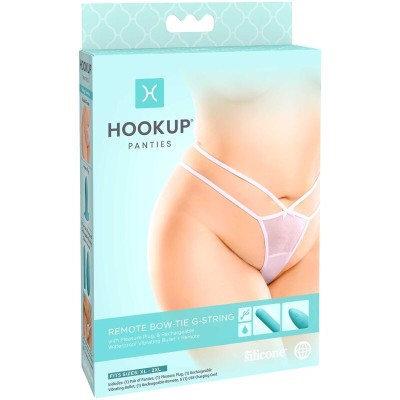 HOOK UP PANTIES - REMOTE BOW-TIE G-STRING X-2XL - D-230550 - Dona Pimenta