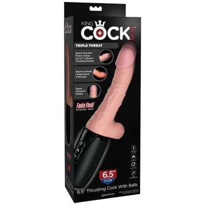 KING COCK PLUS TRIPLO AMEAÇA - TOM DE PELE CLARO - D-230568 - Dona Pimenta