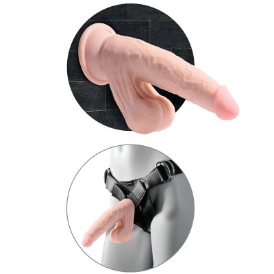 KING COCK PLUS 3D COCK Swing Balls 24,5 CM - PELE LEVE - D-230570 - Dona Pimenta