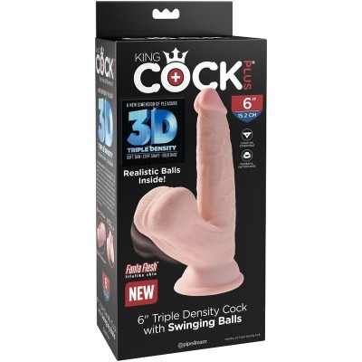 KING COCK PLUS 3D COCK BOLAS DE BALANÇO 12,7 CM - D-230588 - Dona Pimenta