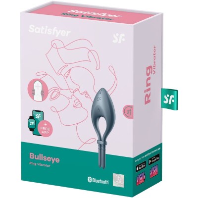 SATISFYER BULLSEYE RING VIBRATOR APP - GREY - D-231030 - Dona Pimenta