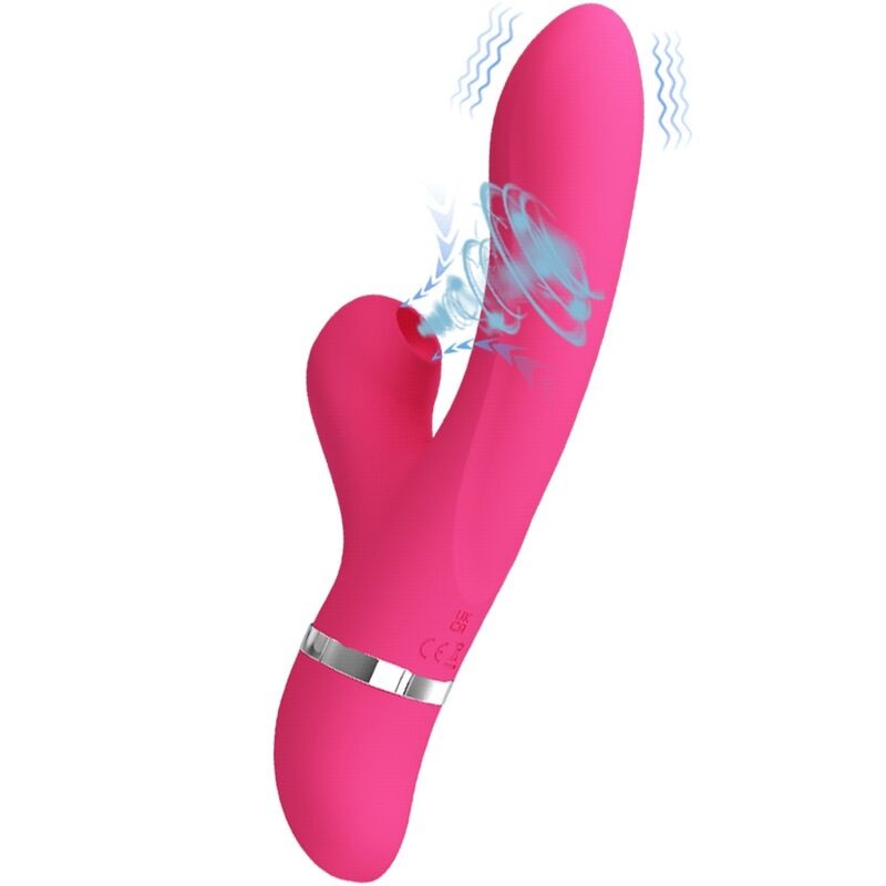 VIBRADOR DE COELHO DE SUCÇÃO DE SALGUEIRO PRETTY LOVE - D-231045 - Dona Pimenta