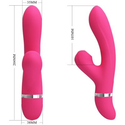 VIBRADOR DE COELHO DE SUCÇÃO DE SALGUEIRO PRETTY LOVE - D-231045 - Dona Pimenta