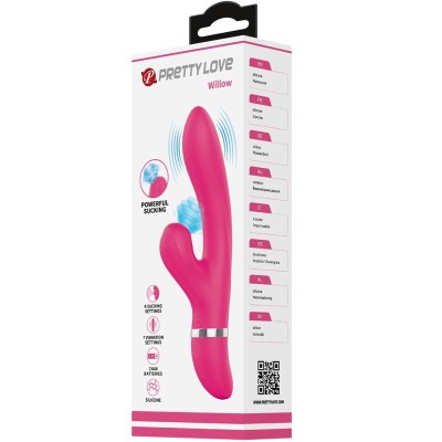 VIBRADOR DE COELHO DE SUCÇÃO DE SALGUEIRO PRETTY LOVE - D-231045 - Dona Pimenta