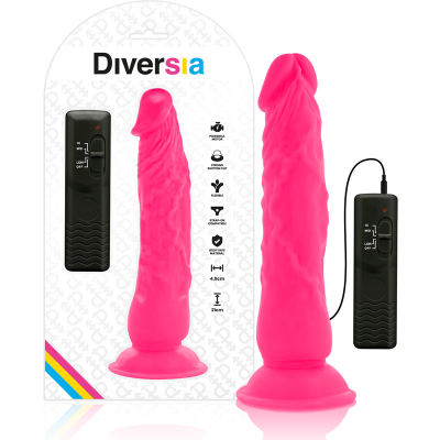 DIVERSIA - FLEXÍVEL VIBRATÓRIO 21 CM - ROSA - D-231123 - Dona Pimenta