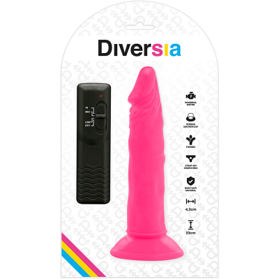 DIVERSIA - DILDO FLEXÍVE COM VIBRAÇÃO 23 CM - ROSA - D-231124 - Dona Pimenta