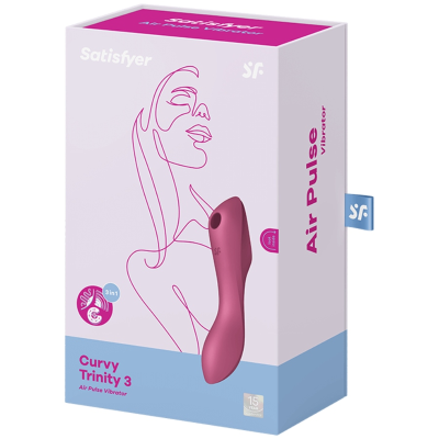 SATISFYER CURVY TRINITY 3 AIR PULSE VIBRADOR - VERMELHO - D-231147 - Dona Pimenta