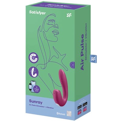 APLICATIVO ESTIMULADOR E VIBRADOR SATISFYER SUNRAY VERMELHO - D-231189