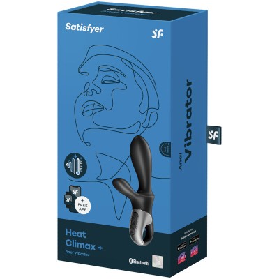 SATISFYER HEAT CLIMAX + ANAL VIBRATOR APP - BLACK - D-231293 - Dona Pimenta