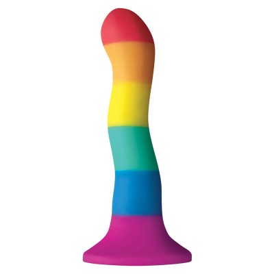 ORGULHO - BANDEIRA LGBT ONDA DILDO 17 CM - D-231762 - Dona Pimenta