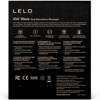 LELO IDA WAVE MASSAGEIRO PARA CASAIS PRETO - D-232089 - Dona Pimenta