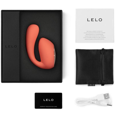 LELO IDA WAVE MASSAGEIRO PARA CASAIS CORAL VERMELHO - D-232090 - Dona Pimenta