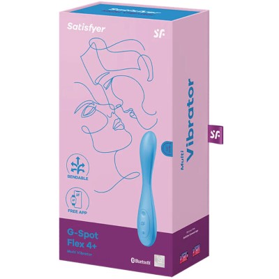 SATISFYER G-SPOT FLEX 4+ MULTI VIBRATOR APP - BLUE - D-232136 - Dona Pimenta