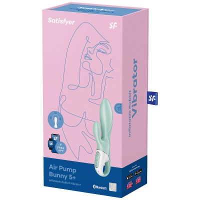 SATISFYER AIR PUMP BUNNY 5+ INFLATABLE RABBIT VIBRATOR APP - GREEN - D-232168 - Dona Pimenta