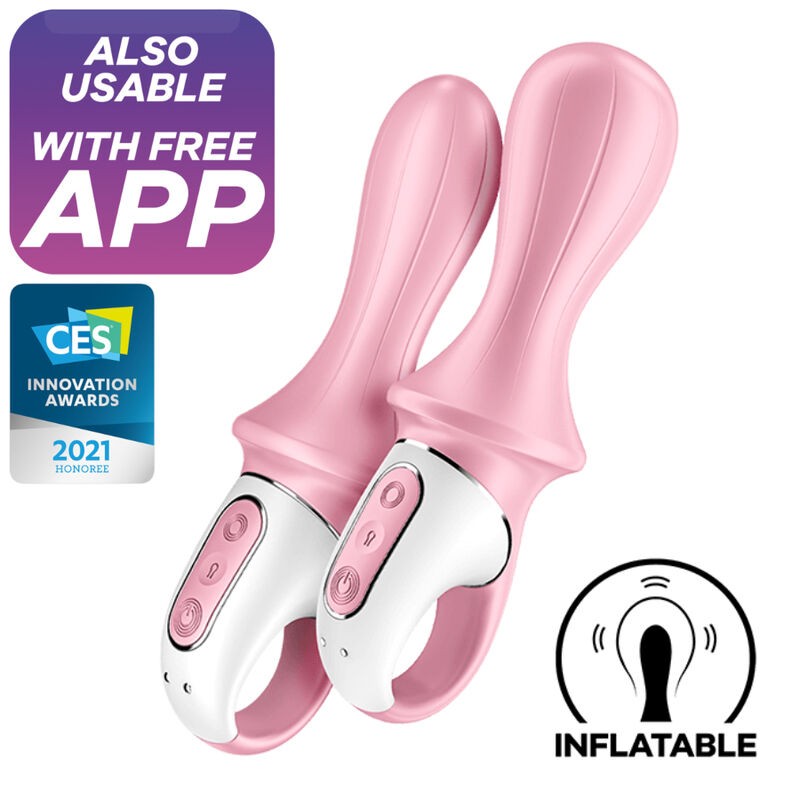 SATISFYER AIR PUMP BOOTY 5+ VIBRADOR ANAL INFLÁVEL - ROSA - D-232169 - Dona Pimenta