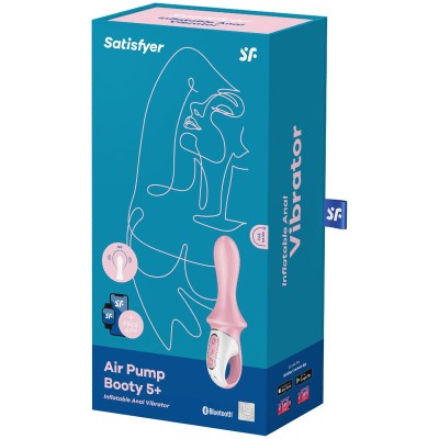 SATISFYER AIR PUMP BOOTY 5+ VIBRADOR ANAL INFLÁVEL - ROSA - D-232169 - Dona Pimenta