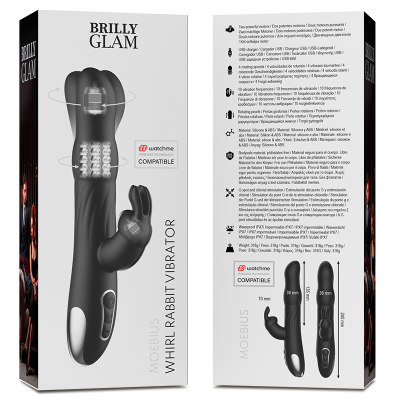 BRILLY GLAM - VIBRADOR E ROTADOR  MOEBIUS COELHO COMPATÍVEL COM A TECNOLOGIA WATCHME WIRELESS - D-232443 - Dona Pimenta