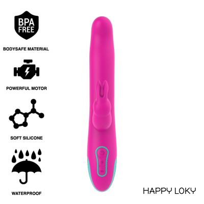 HAPPY LOKY - PLUTO COELHO VIBRADOR E ROTADOR RELÓGIO COM TECNOLOGIA SEM FIO COMPATÍVEL - D-232450 - Dona Pimenta