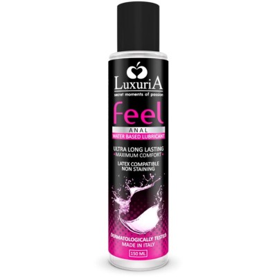 LUXURIA FEEL LUBRIFICANTE À BASE DE ÁGUA ANAL 150 ML - D-224131 - Dona Pimenta