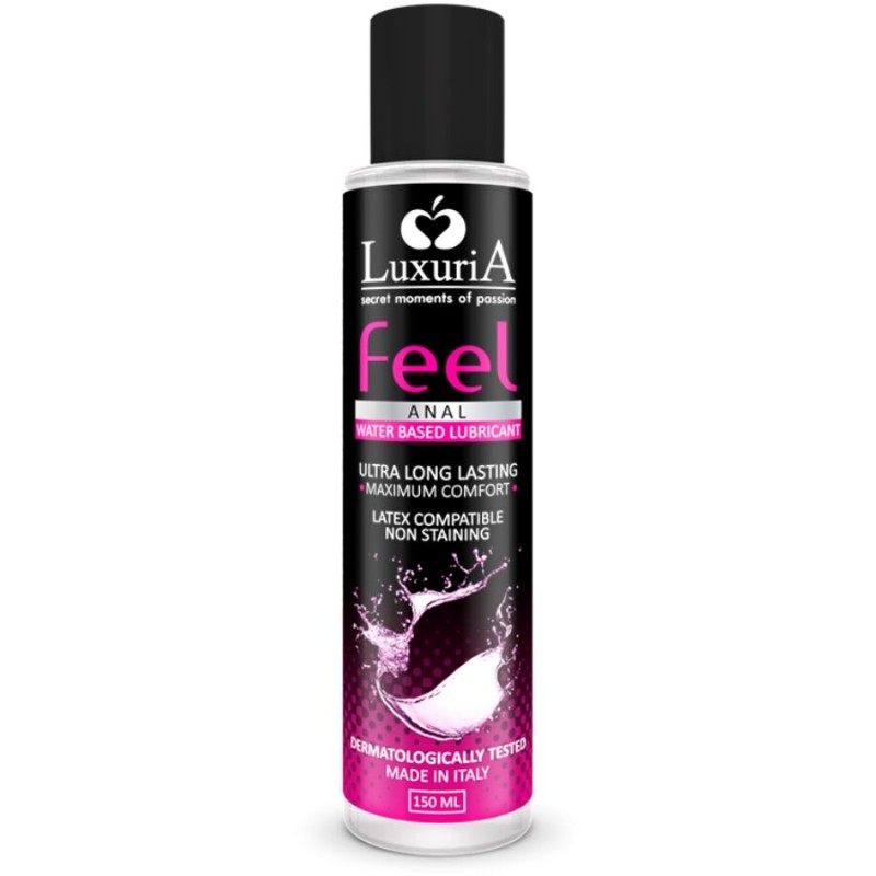 LUXURIA FEEL LUBRIFICANTE À BASE DE ÁGUA ANAL 150 ML - D-224131 - Dona Pimenta