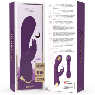 TREASURE LAURENCE RABBIT VIBRATOR WATCHME WIRELESS TECHNOLOGY COMPATÍVEL - D-232457 - Dona Pimenta