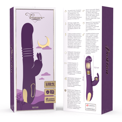 TESOURO BASTIAN COELHO PARA CIMA E PARA BAIXO, ROTADOR E VIBRADOR COMPATÍVEL COM A TECNOLOGIA WATCHME WIRELESS - D-232459 - Dona