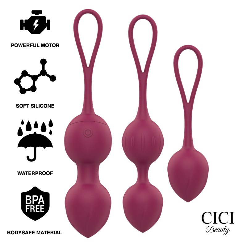 CICI BEAUTY- CONTROLE REMOTO PREMIUM SILICONE 3 VIBRANTES KEGEL BEADS - D-232468 - Dona Pimenta