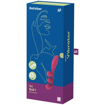 SATISFYER TRI BALL 1 MULTI VIBRADOR - VERMELHO - D-232819 - Dona Pimenta