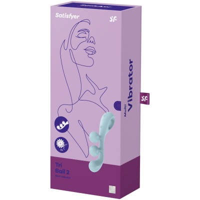 SATISFYER TRI BALL 2 MULTI VIBRADOR - AZUL - D-232823 - Dona Pimenta